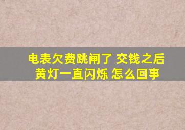 电表欠费跳闸了 交钱之后 黄灯一直闪烁 怎么回事